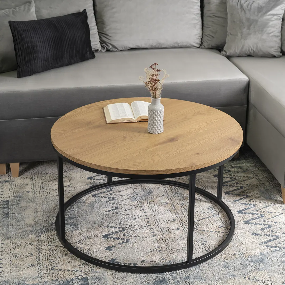 Журнальный столик Mebel Elite Lella Max (Golden Oak/Black)