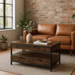 Masa pentru reviste Mebel Elite Luca 100cm (Rustic Oak/Black)