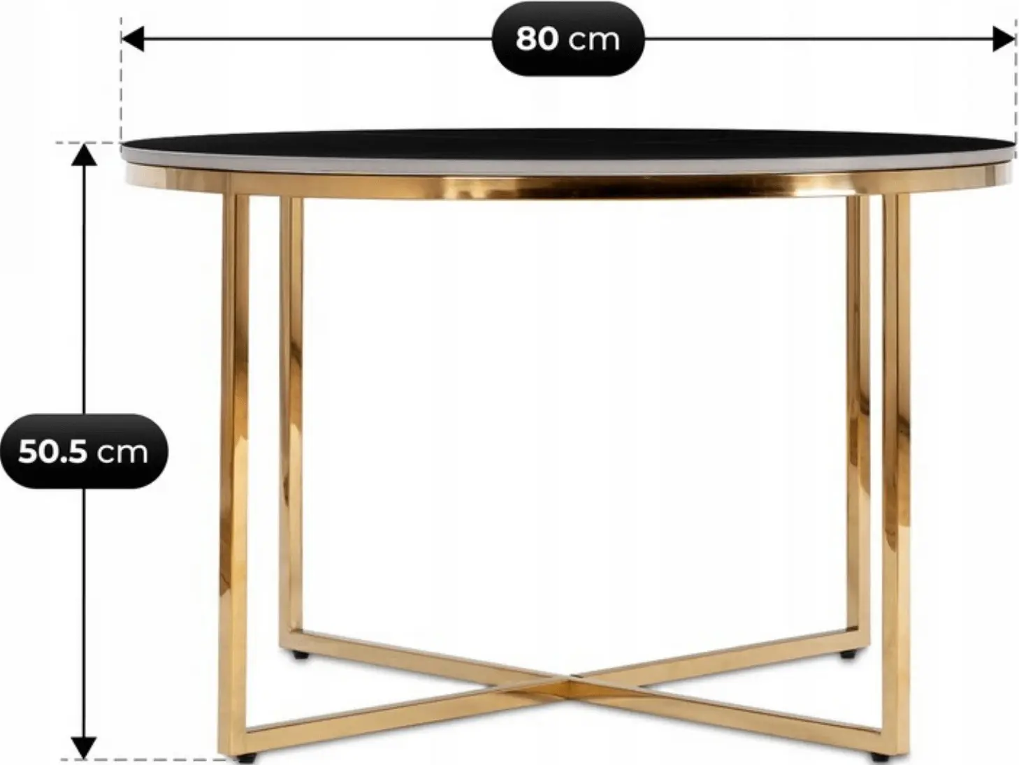 Masa pentru reviste Mebel Elite Marine 80 (Black Marble/Gold) - 6