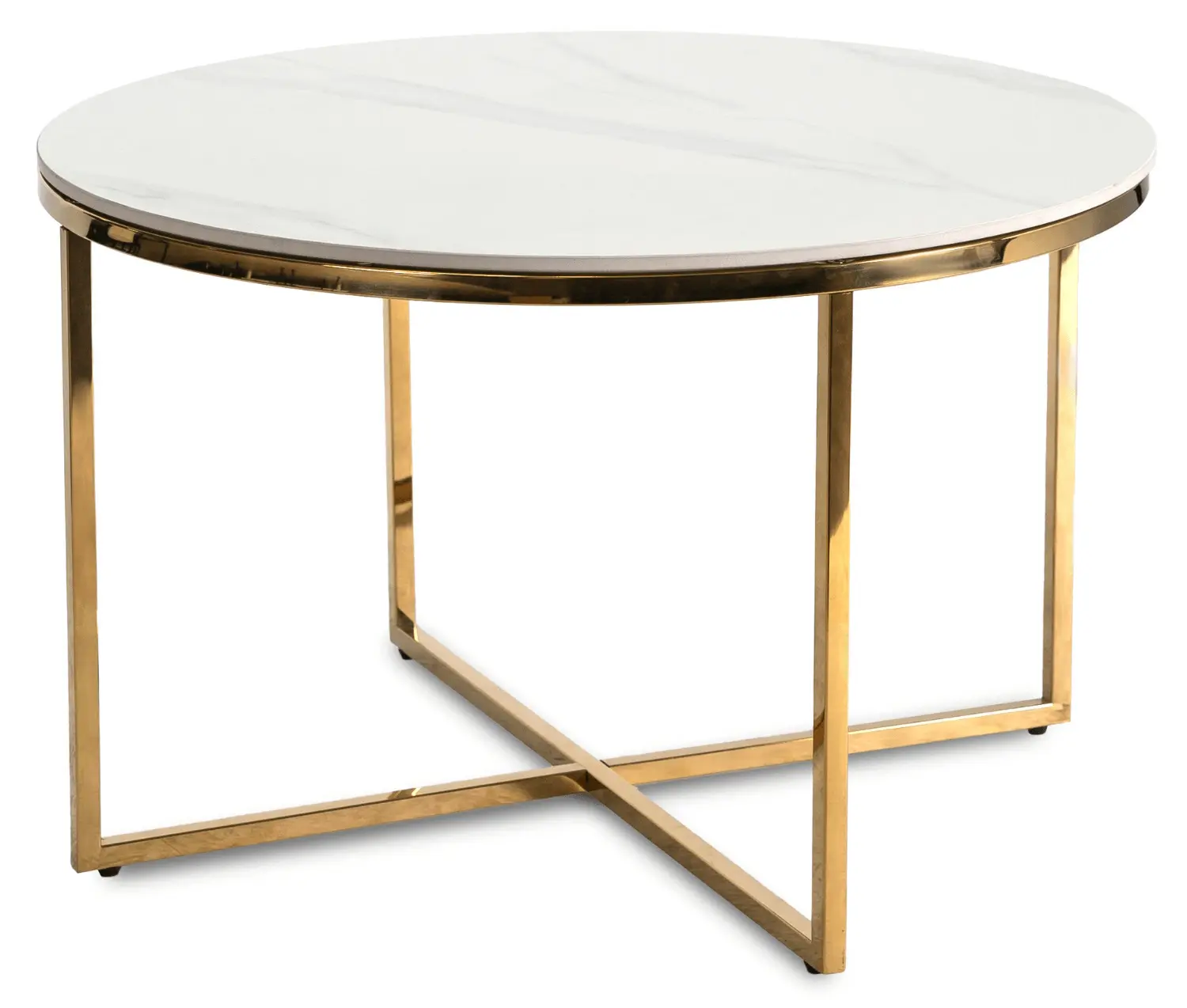 Журнальный столик Mebel Elite Marine (White Marble/Gold)