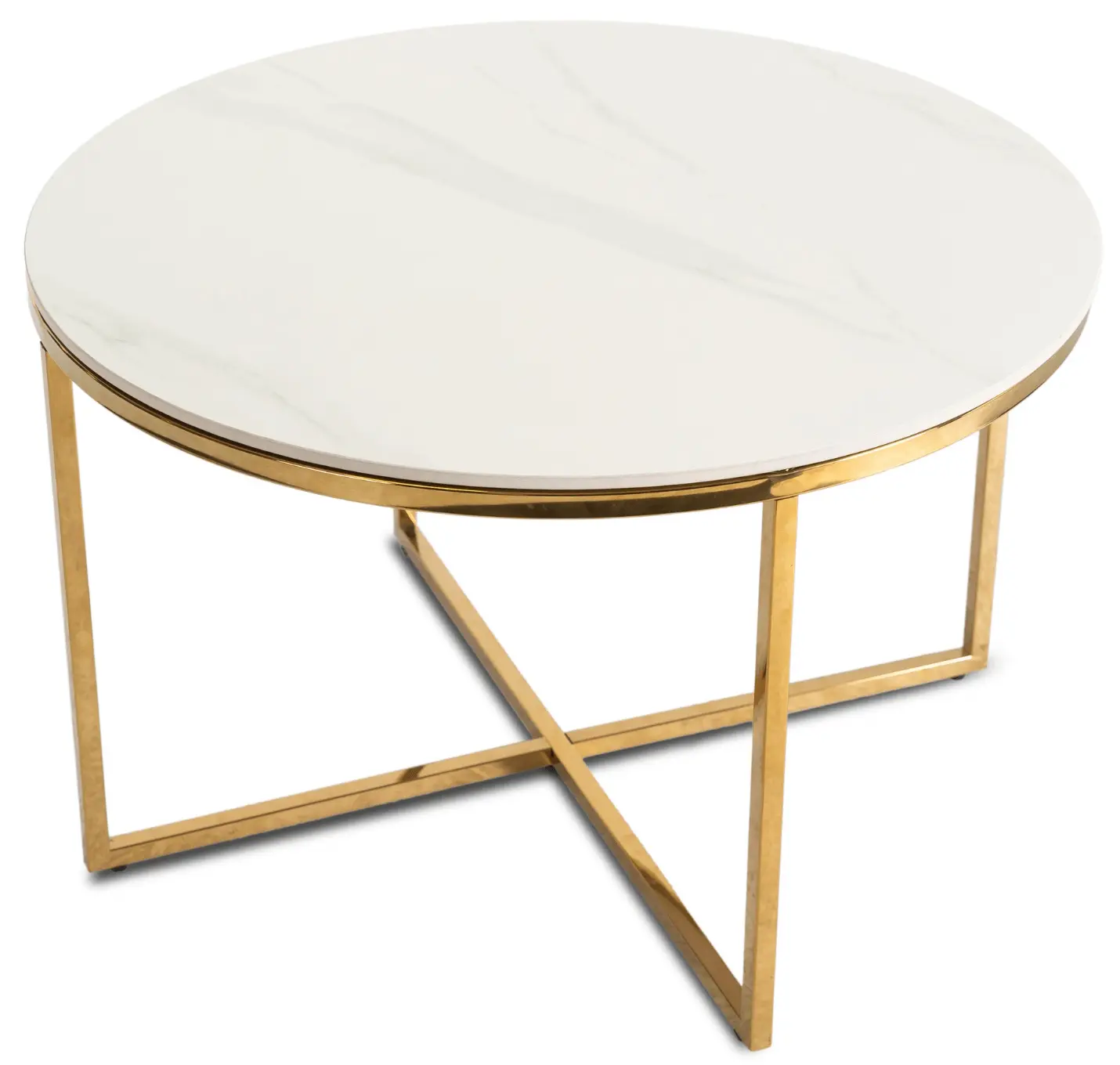 Журнальный столик Mebel Elite Marine (White Marble/Gold)