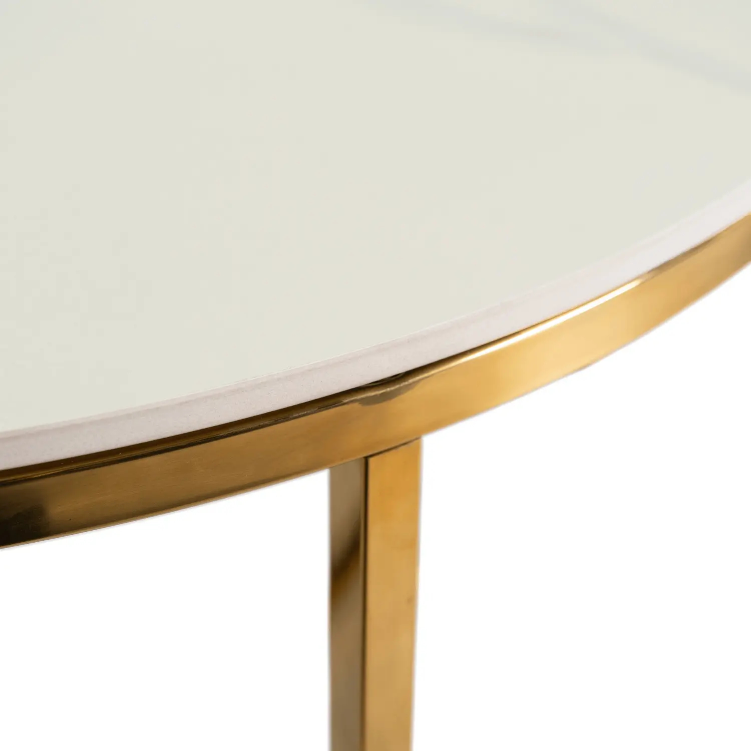 Журнальный столик Mebel Elite Marine (White Marble/Gold)