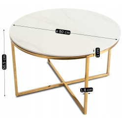 Журнальный столик Mebel Elite Marine (White Marble/Gold) Thumb