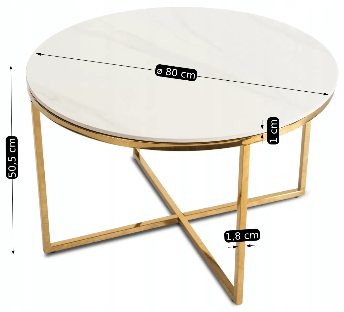 Журнальный столик Mebel Elite Marine (White Marble/Gold)