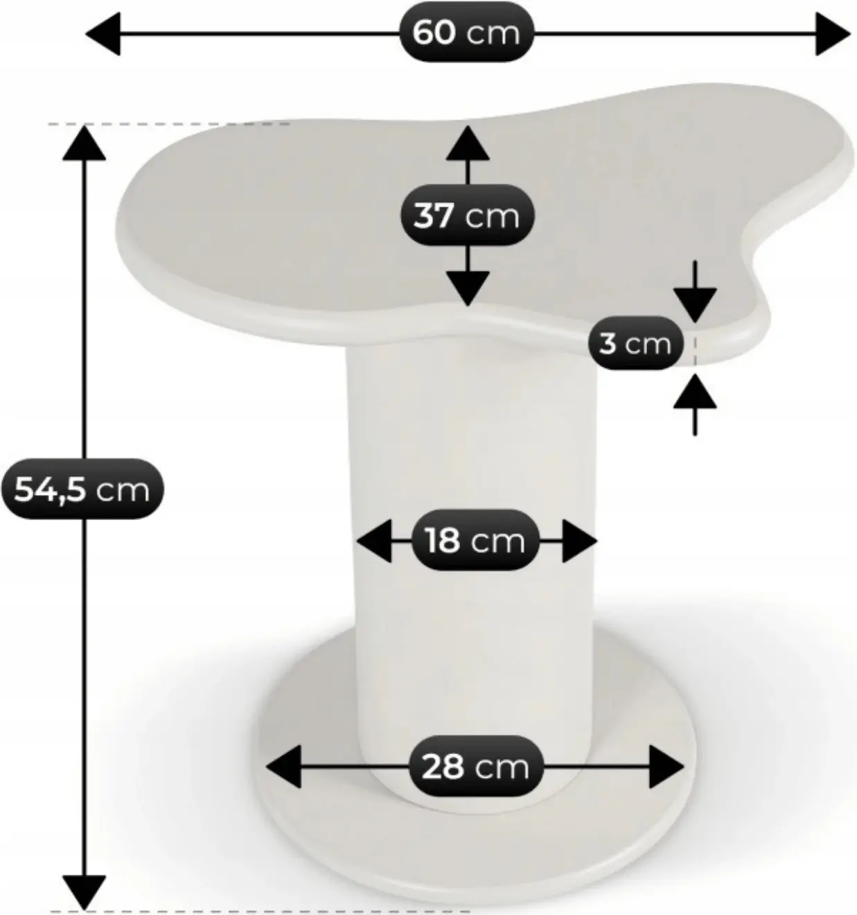 Masa pentru reviste Mebel Elite Pascal 60 (White) - 5
