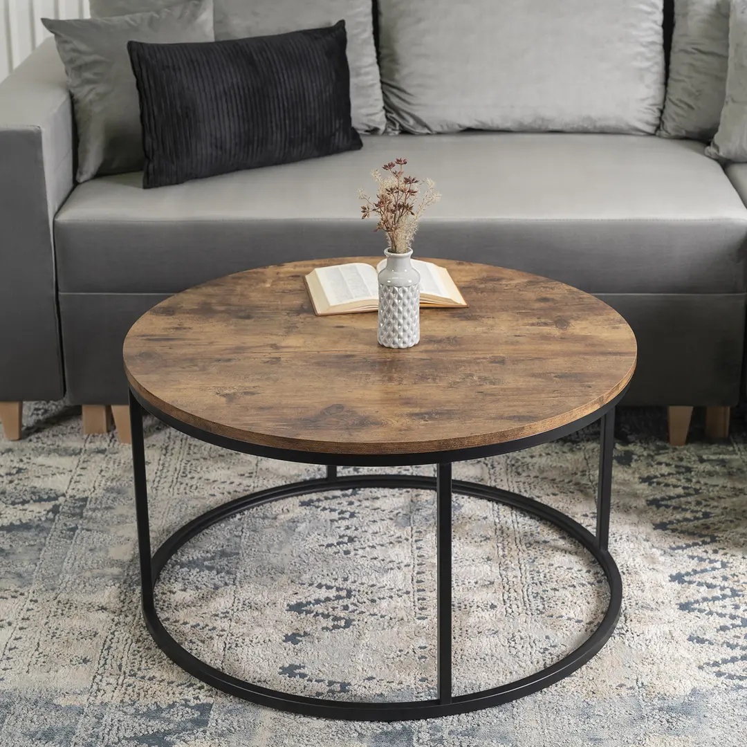 Журнальный столик Mebel Elite Tim Max (Rustic Oak/Black)