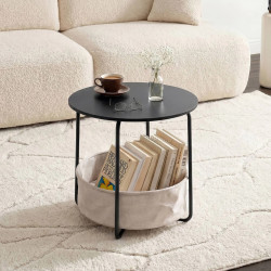Masuta cafea Mebel Elite Varano (Black/Beige)