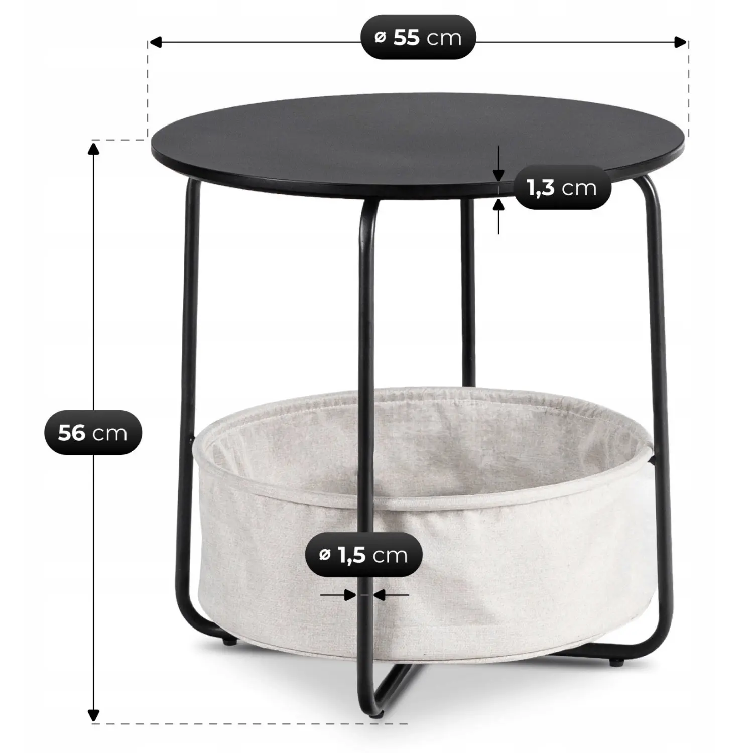 Masuta cafea Mebel Elite Varano (Black/Beige) - 6