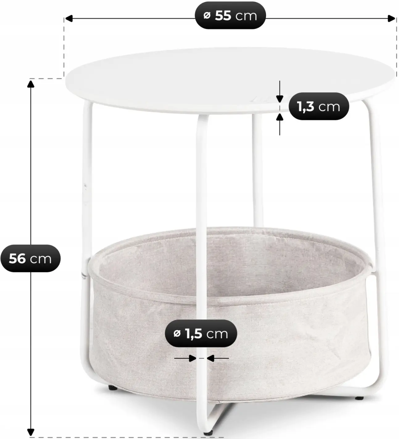 Masa pentru reviste Mebel Elite Varano (White/Beige) - 5