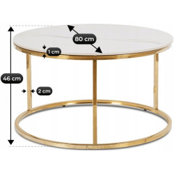 Masa pentru reviste Mebel Elite Venice (White Marble/Gold) Thumb
