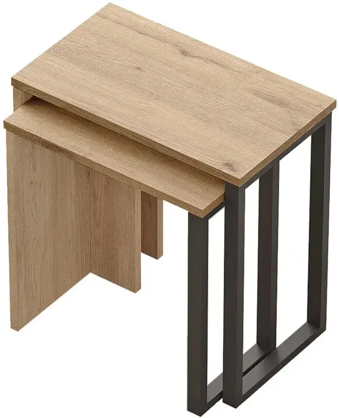 Набор журнальных столиков Mirage Design Ocean ON7-S (Natural Oak/Black)