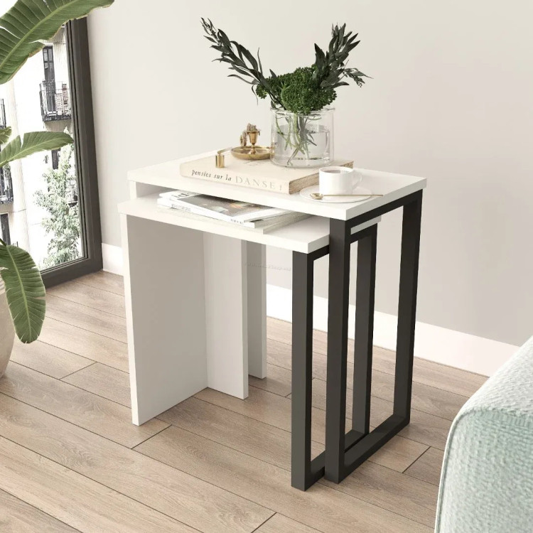 Набор журнальных столиков Mirage Design Ocean ON7-W (White/Black)