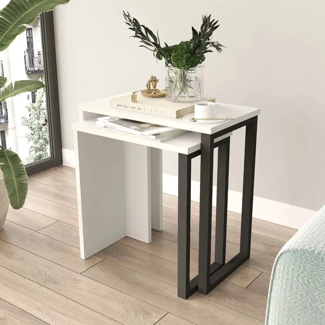 Set masute pentru reviste Mirage Design Ocean ON7-W (White/Black)