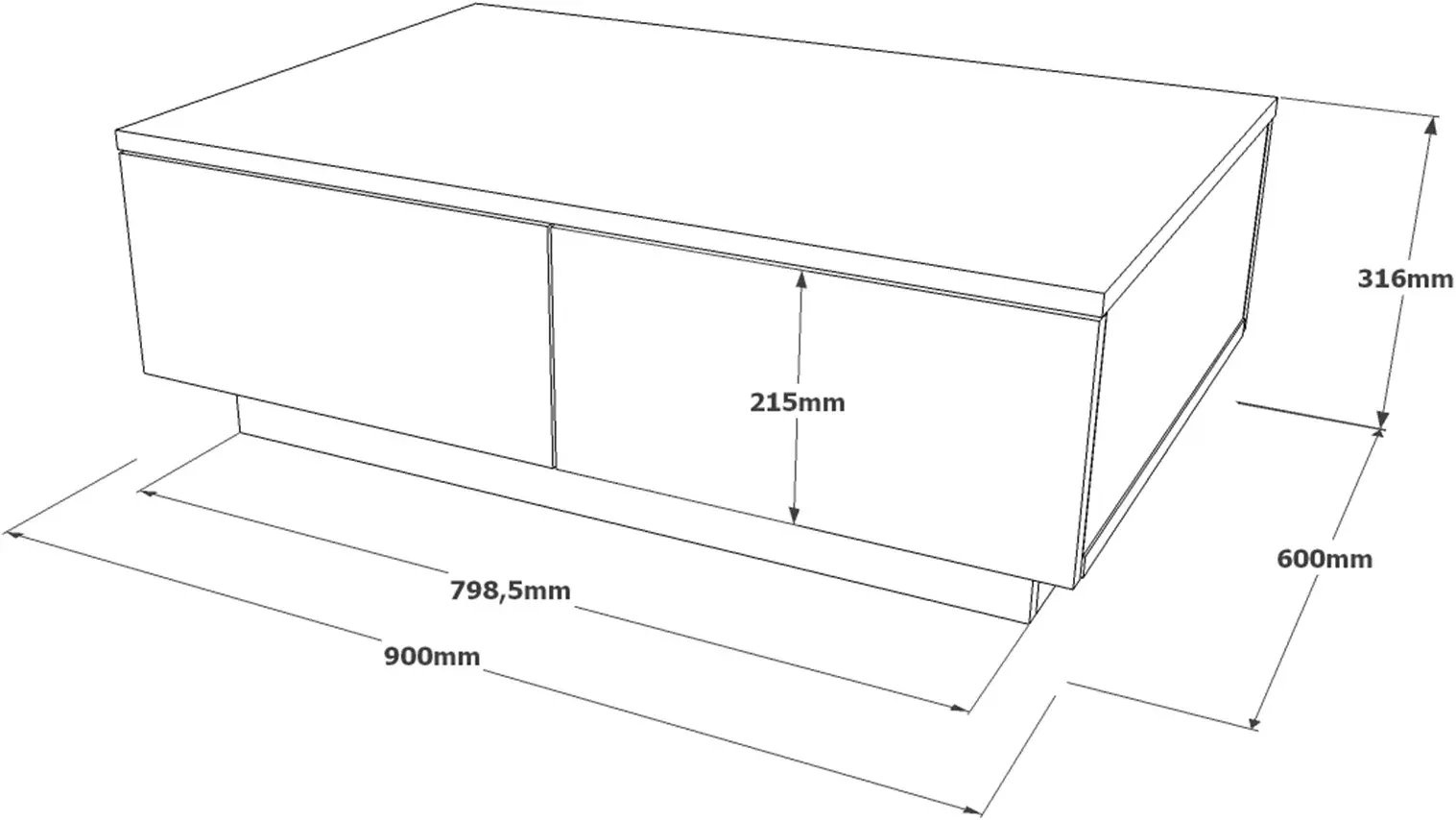 Журнальный столик Mirage Design Luvio LV17-GT (Concrete/Stone)