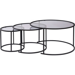 Set masute pentru reviste Mirage Meble Aurum 80-60-42 (Grey/Black) Thumb