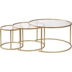 Set masute pentru reviste Mirage Meble Aurum 80-60-42 (Transparent/Gold) Thumb