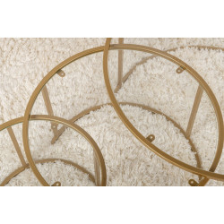 Set masute pentru reviste Mirage Meble Aurum 80-60-42 (Transparent/Gold) Thumb