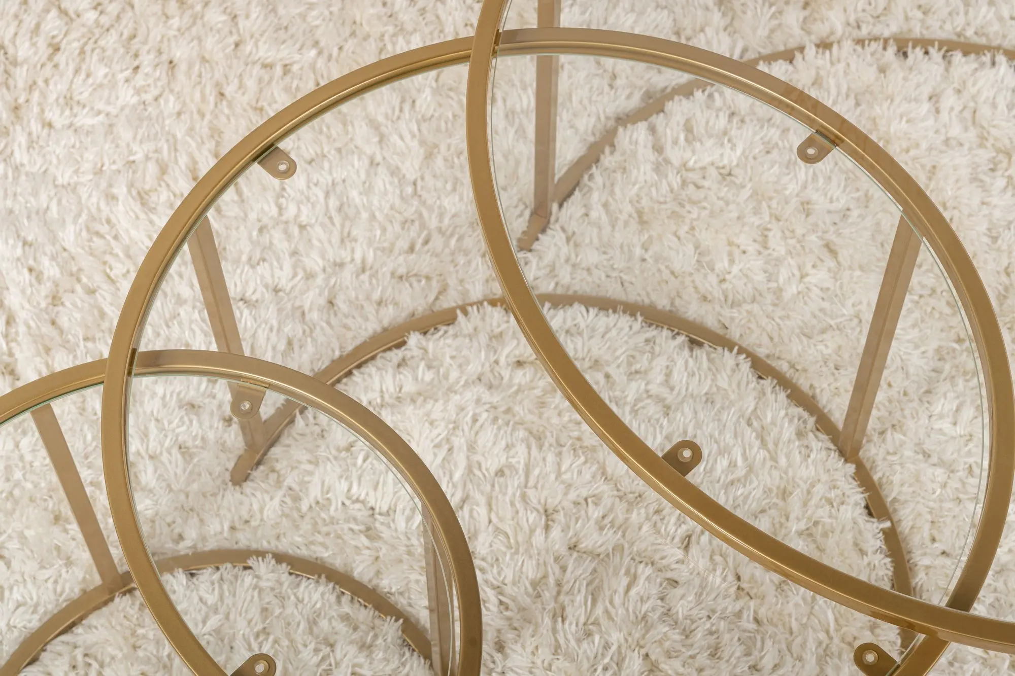 Set masute pentru reviste Mirage Meble Aurum 80-60-42 (Transparent/Gold)