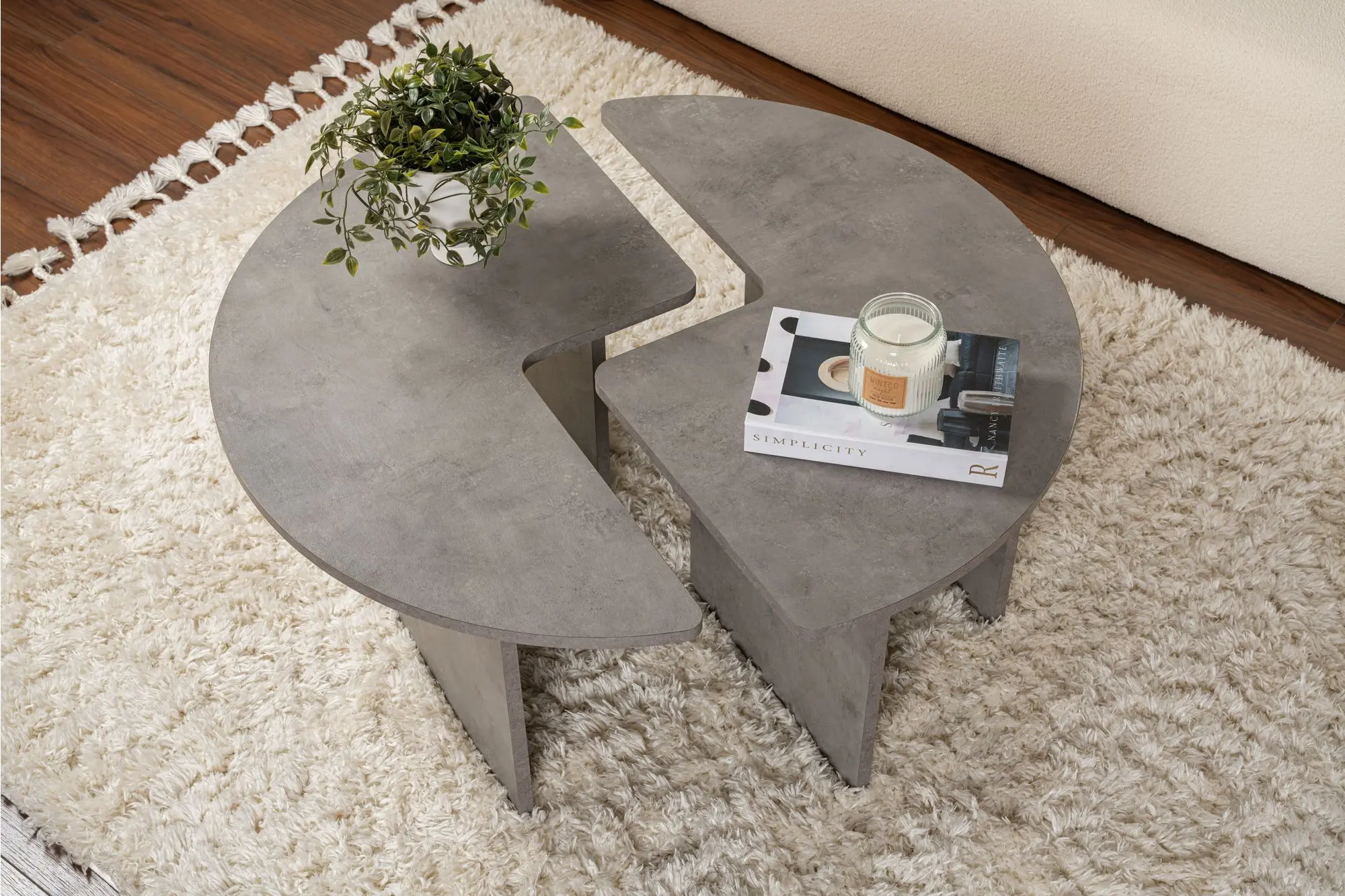 Set masute pentru reviste Mirage Meble Moira (Concrete Grey)