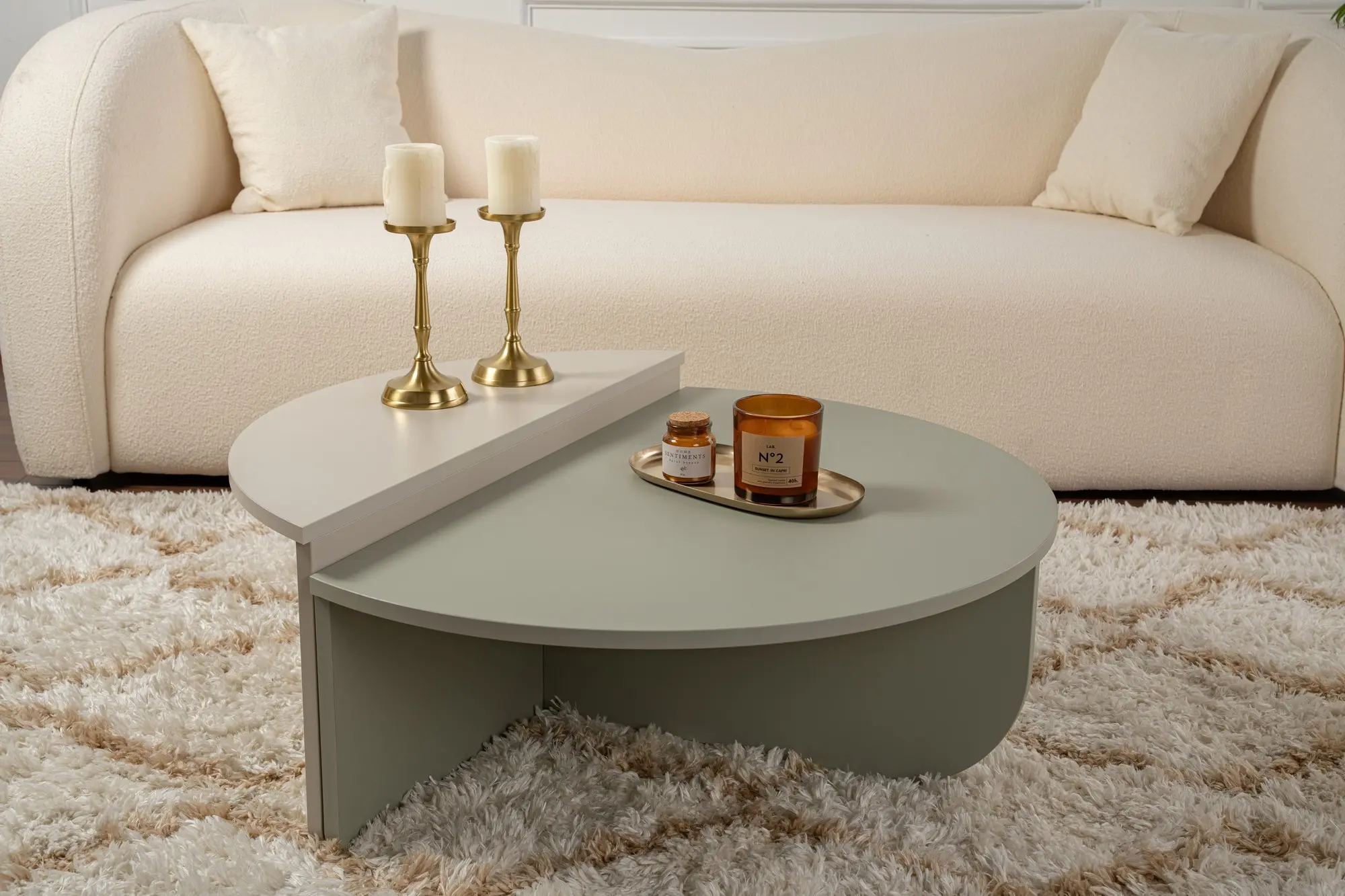 Set masute pentru reviste Mirage Meble Orion (Ash Green/Sandstone)