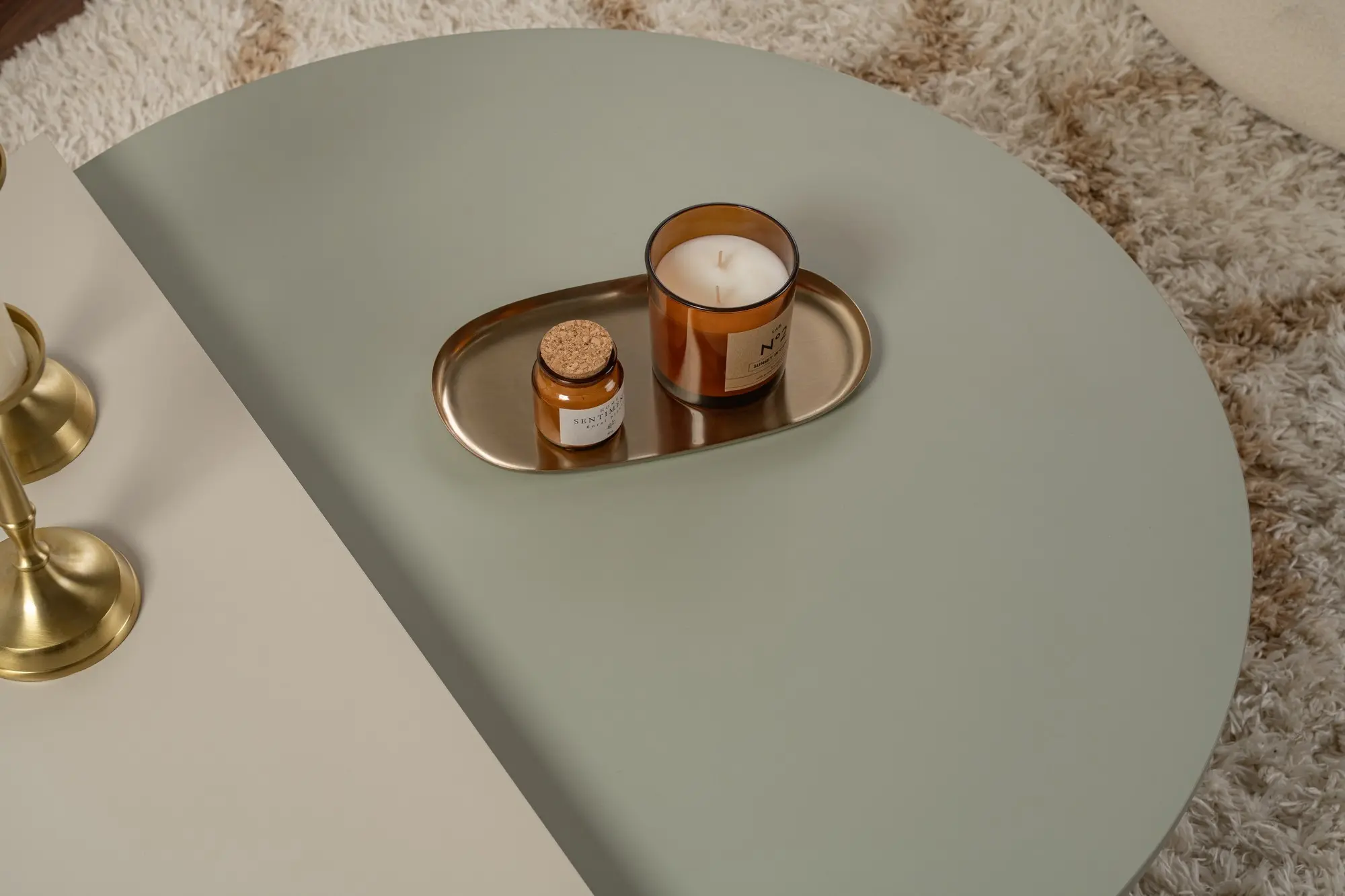 Set masute pentru reviste Mirage Meble Orion (Ash Green/Sandstone)