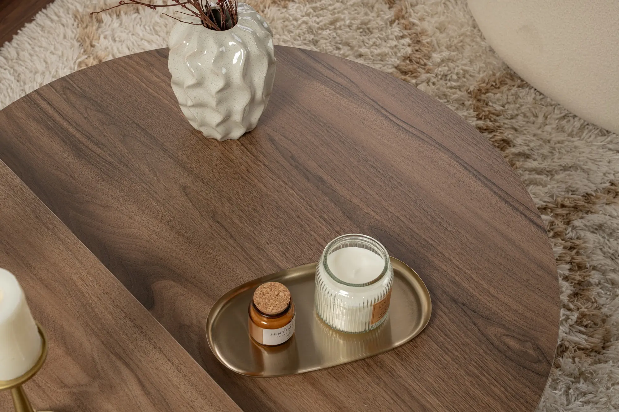Set masute pentru reviste Mirage Meble Orion (Walnut/White)