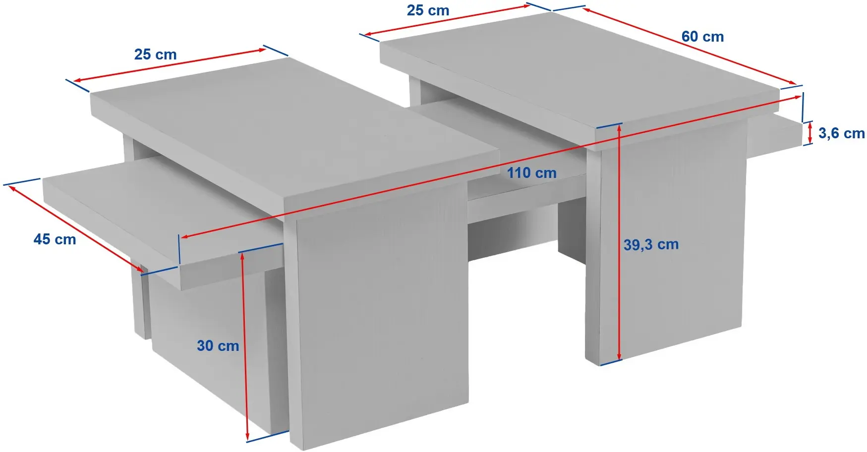 Set masute pentru reviste Mirage Meble Sanctuary (Grey)
