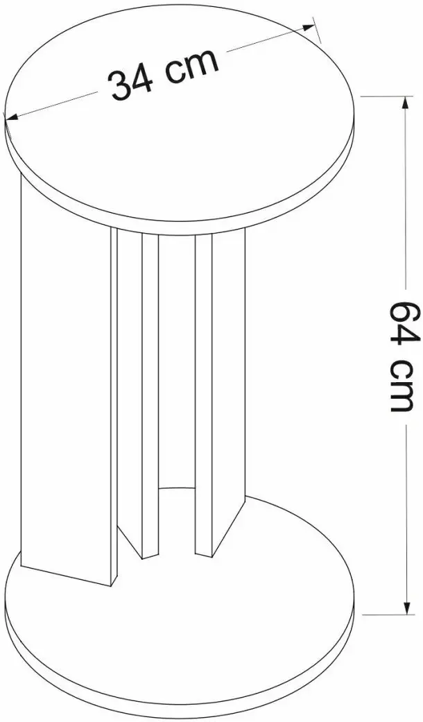 Masa pentru reviste Mirage Meble Ema (Walnut/Anthracite)