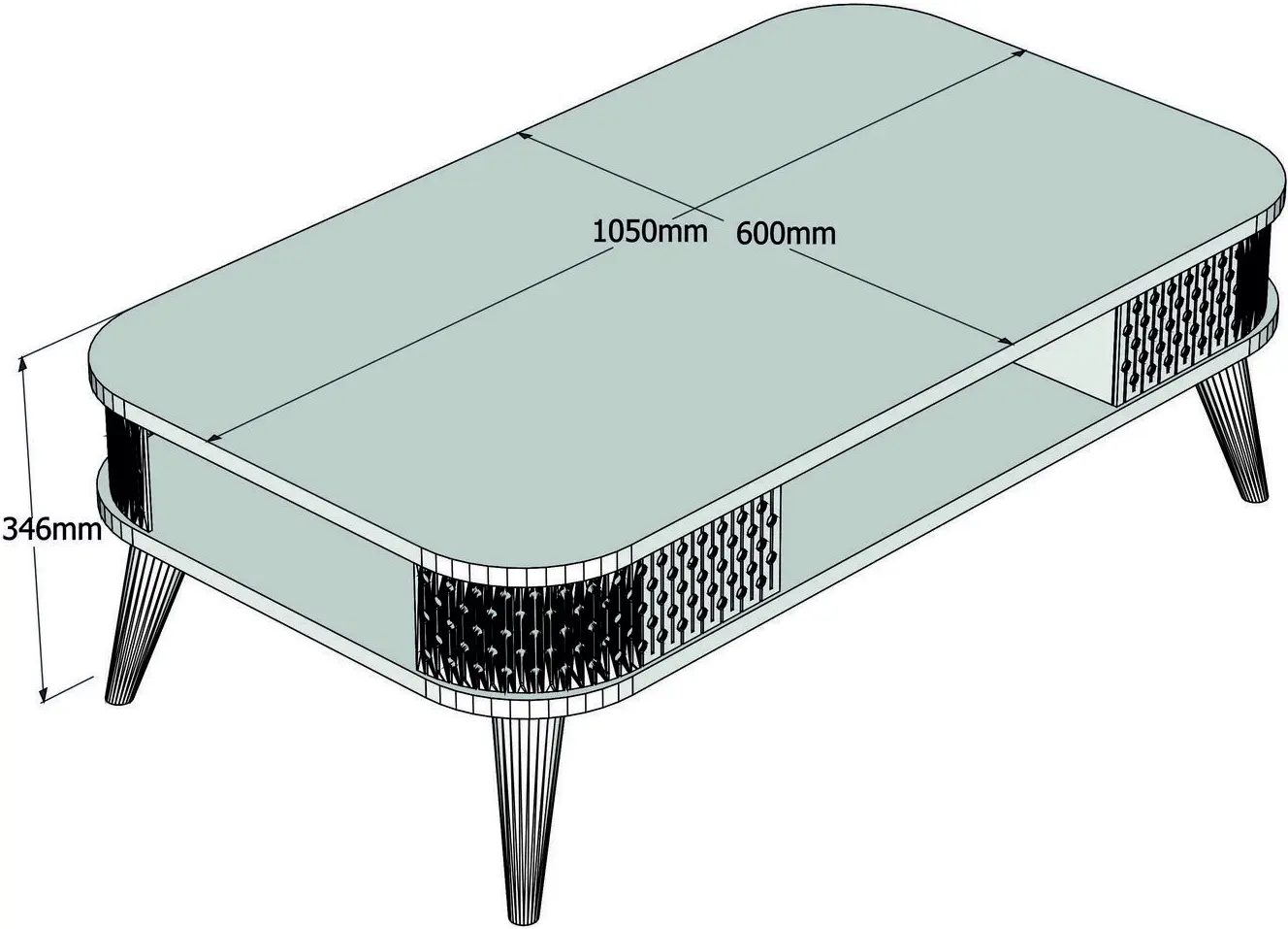 Masa pentru reviste Mirage Meble Eylul (Walnut)
