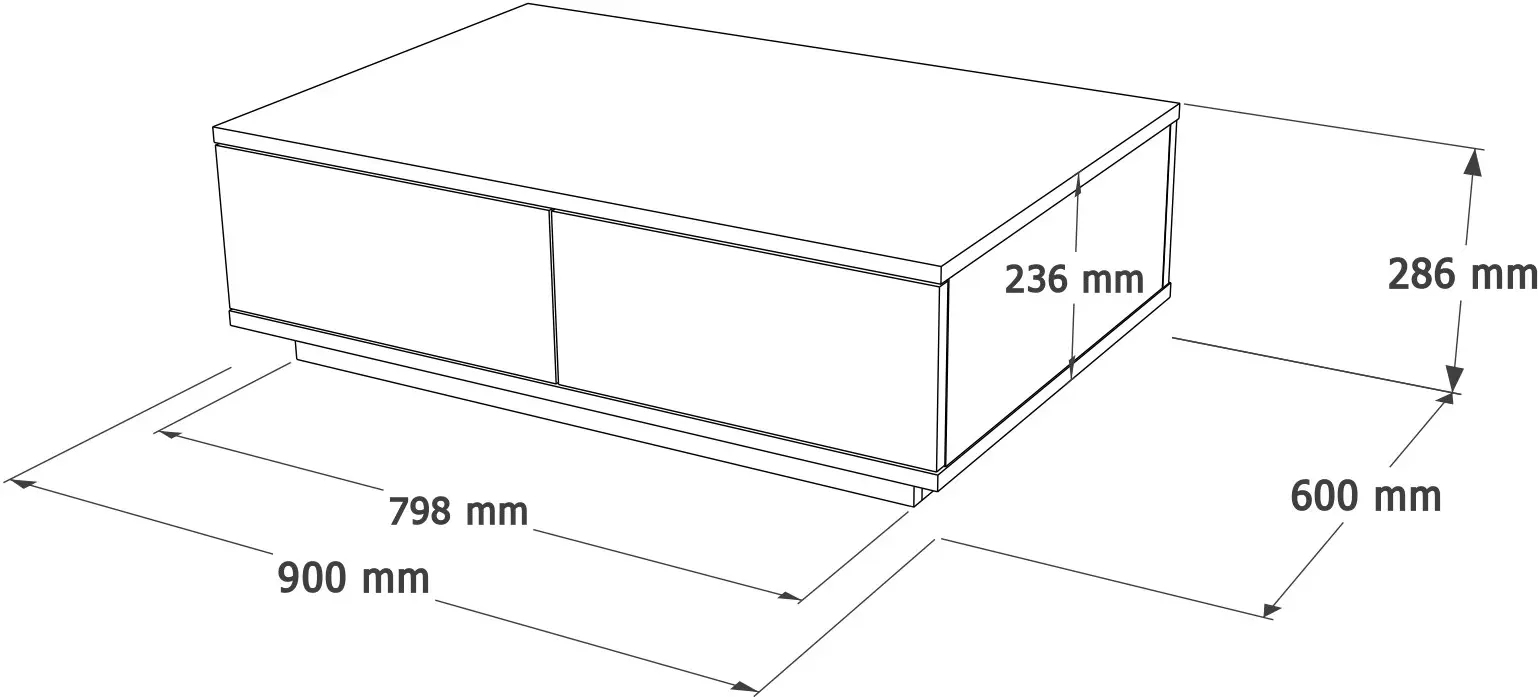 Masa pentru reviste Mirage Meble FR14-AW (Atlantic Pine/White)