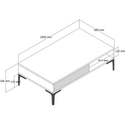 Masa pentru reviste Mirage Meble Istanbul (White) Thumb