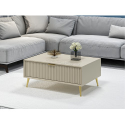 Журнальный столик Mirage Meble Luxe (Sandstone/Gold)