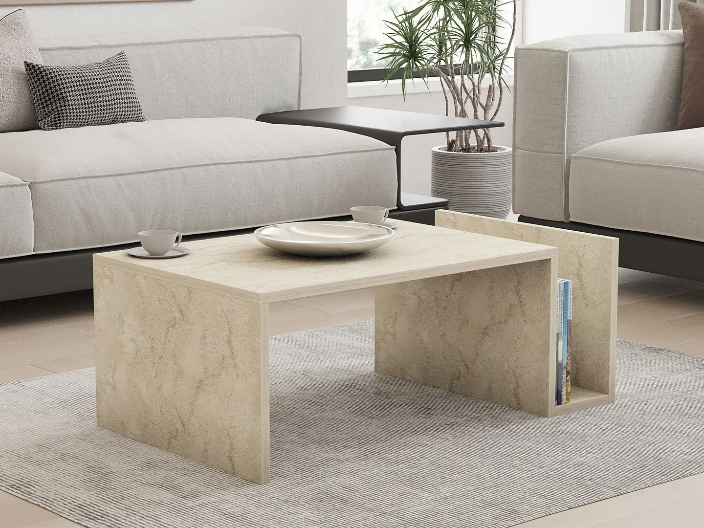 Masa pentru reviste Mirage Meble Memo (Travertine)