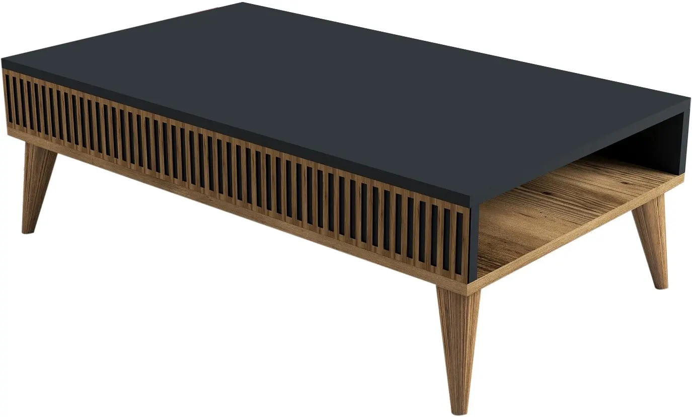 Masa pentru reviste Mirage Meble Milan 105x35x60 (Anthracite/Walnut)