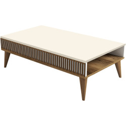 Masa pentru reviste Mirage Meble Milan 105x35x60 (Cream/Walnut) Thumb