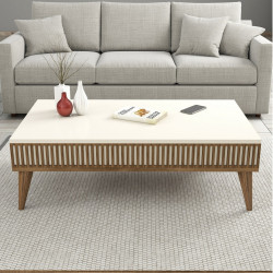 Masa pentru reviste Mirage Meble Milan 105x35x60 (Cream/Walnut) Thumb