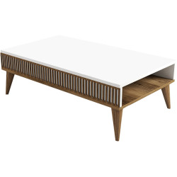 Masa pentru reviste Mirage Meble Milan 105x35x60 (White/Walnut) Thumb