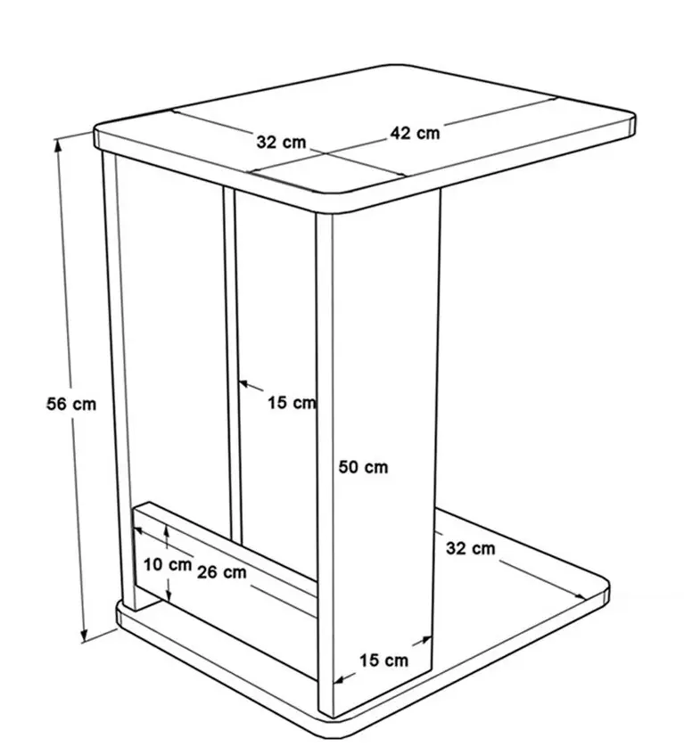 Masa pentru reviste Mirage Meble MIN1-SA (Oak/Anthracite) - 3