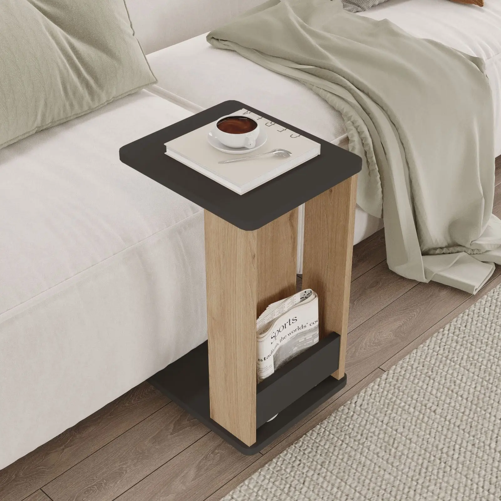Masa pentru reviste Mirage Meble MIN1-SA (Oak/Anthracite) - 4