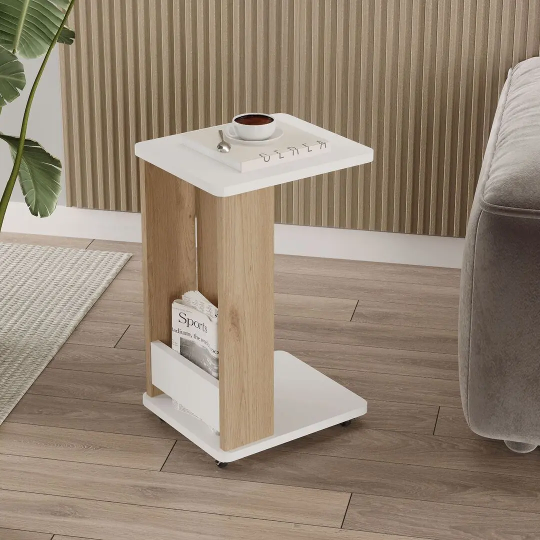 Masa pentru reviste Mirage Meble MIN1-SW (Oak/White)