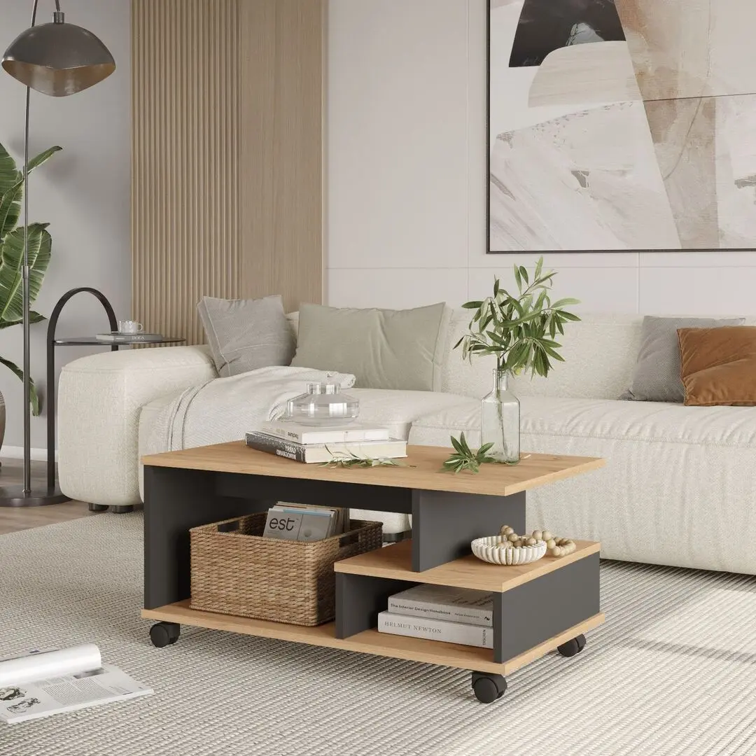 Masa pentru reviste Mirage Meble MIN9-SA (Oak/Anthracite)