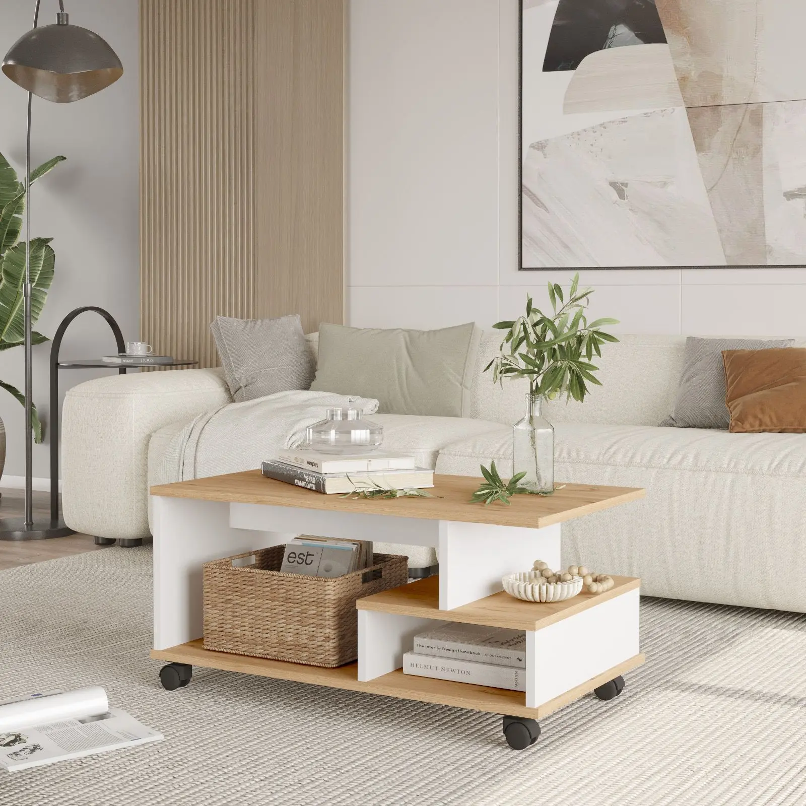 Masa pentru reviste Mirage Meble MIN9-SW (Oak/White) - 2