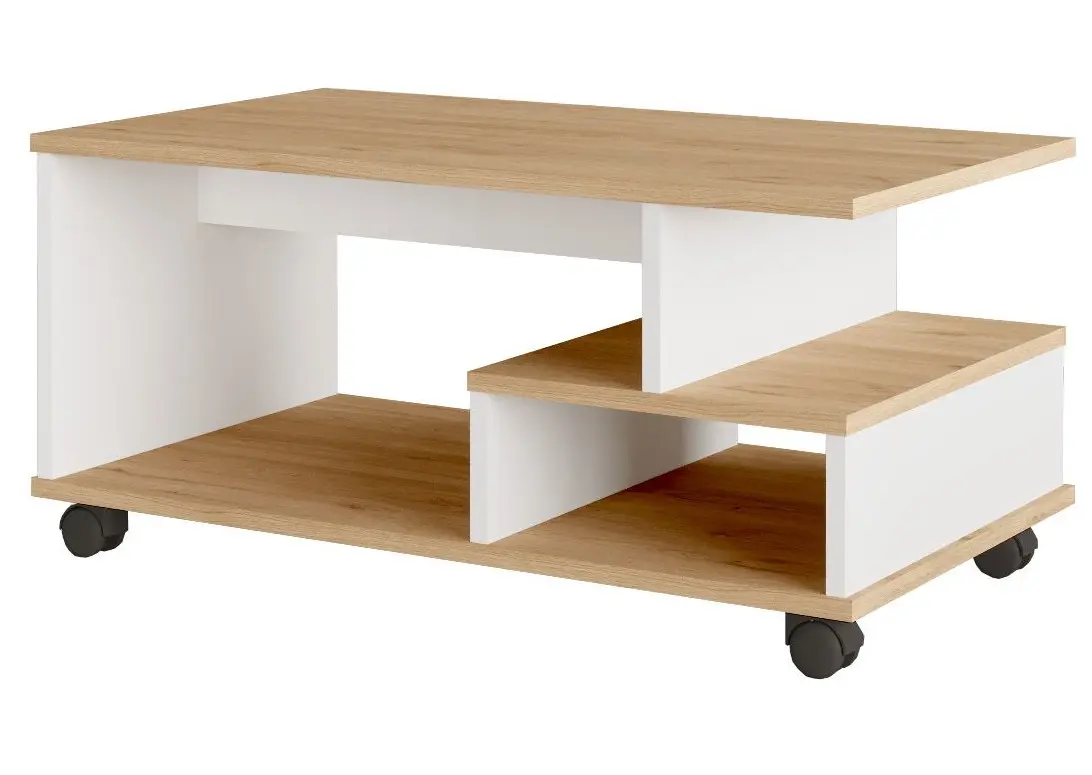 Masa pentru reviste Mirage Meble MIN9-SW (Oak/White) - 4