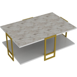 Журнальный столик Mirage Meble Polka (White Marble/Gold) Thumb
