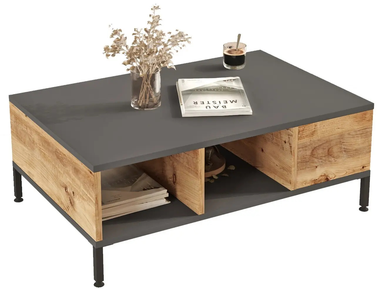 Masa pentru reviste Mirage Meble Rl2-Aa (Pine/Anthracite) - 2