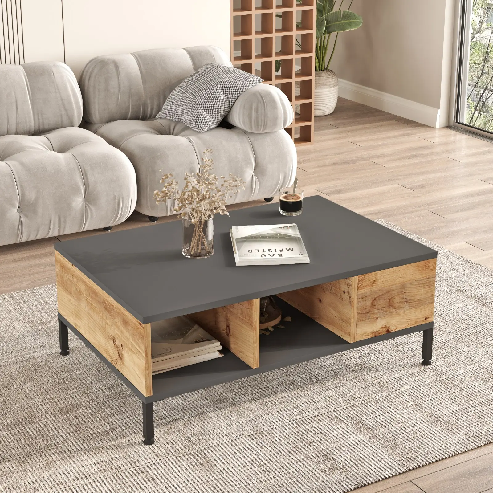 Masa pentru reviste Mirage Meble Rl2-Aa (Pine/Anthracite) - 4