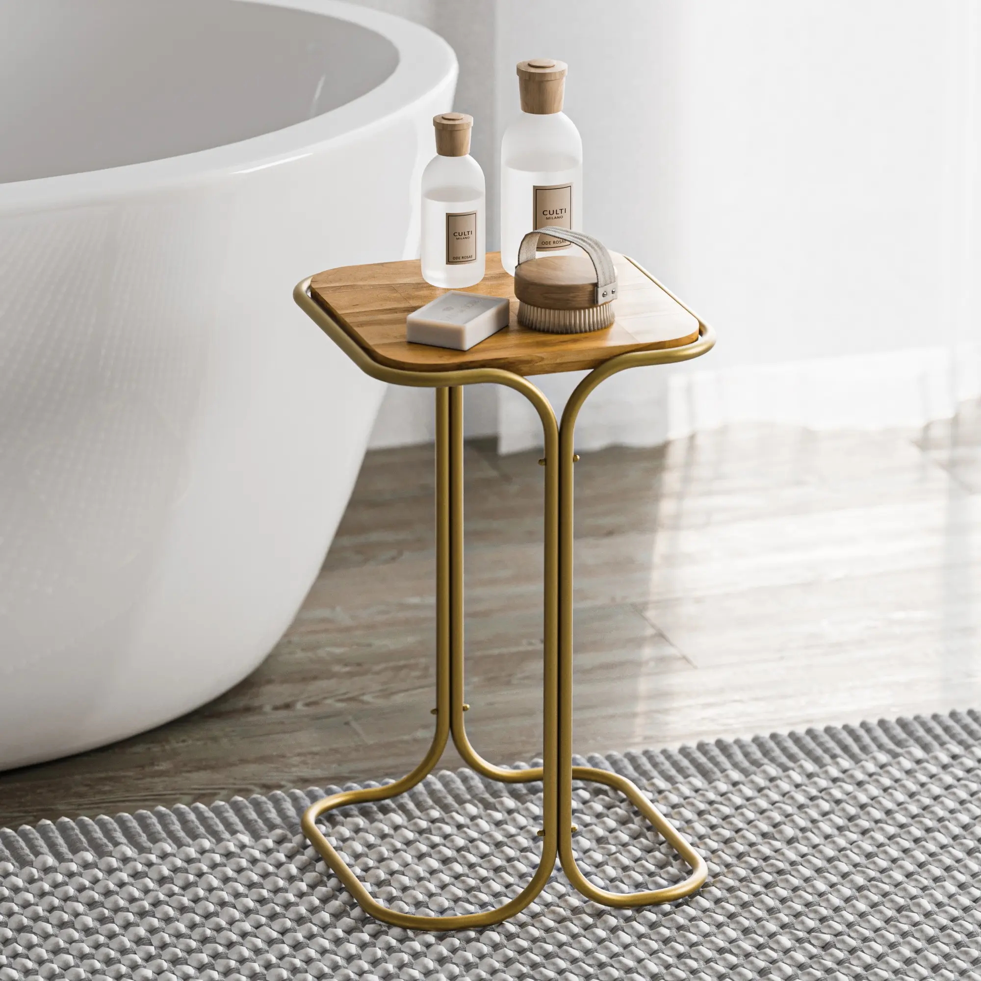 Masa pentru reviste Mirage Meble Shb-001-C (Natural/Gold)