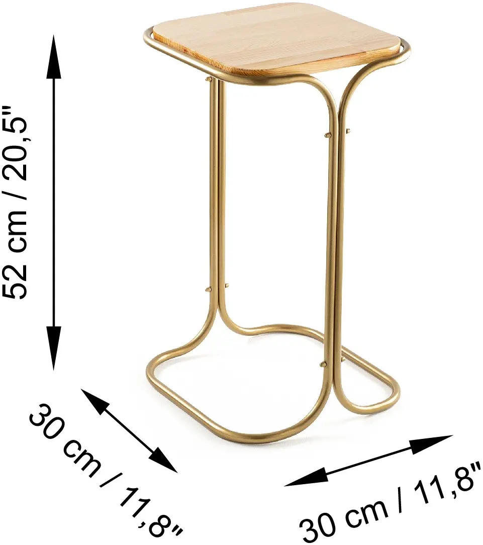 Masa pentru reviste Mirage Meble Shb-001-C (Natural/Gold)
