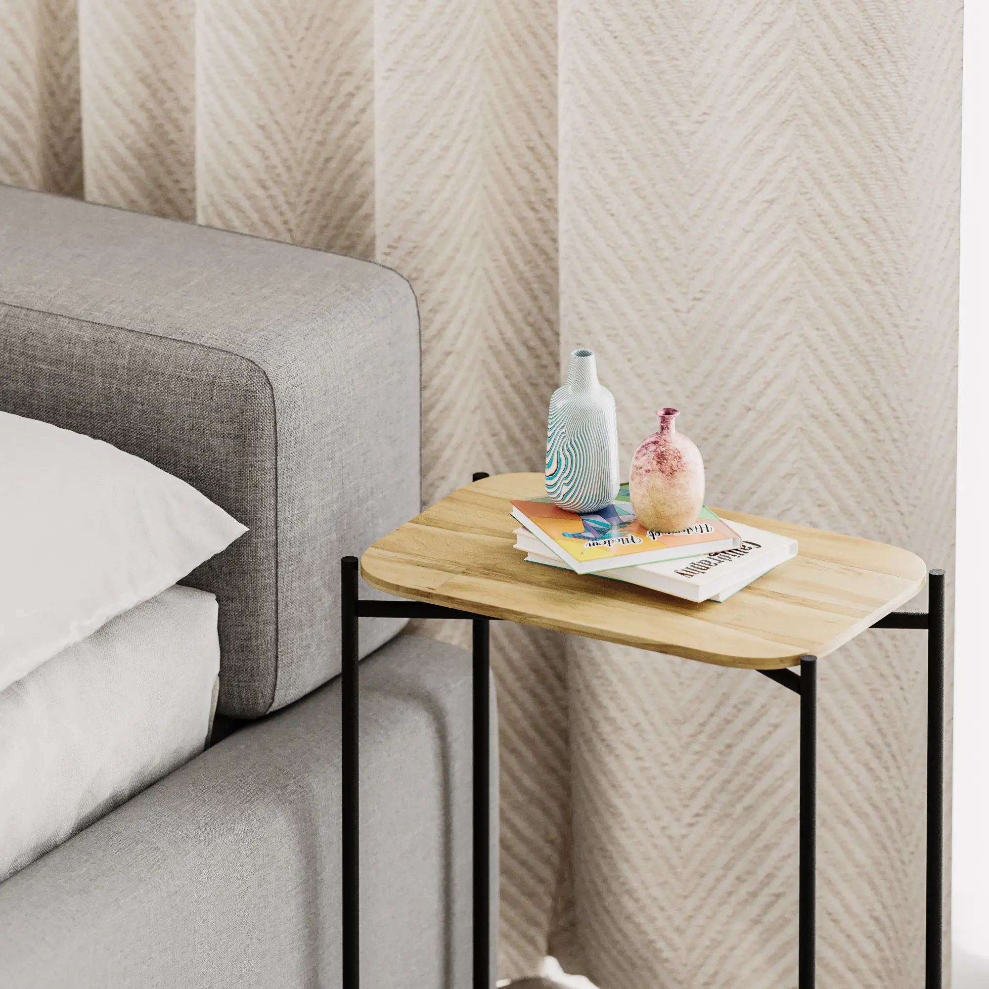 Masa pentru reviste Mirage Meble Shb-003 (Natural/Black)