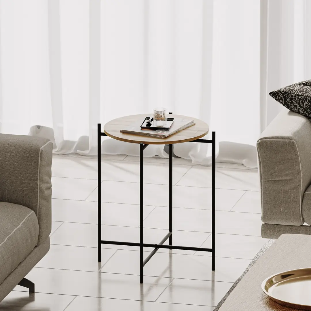 Masa pentru reviste Mirage Meble Shb-004 (Natural/Black)